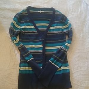 Aeropostal cardigan bkue and teal